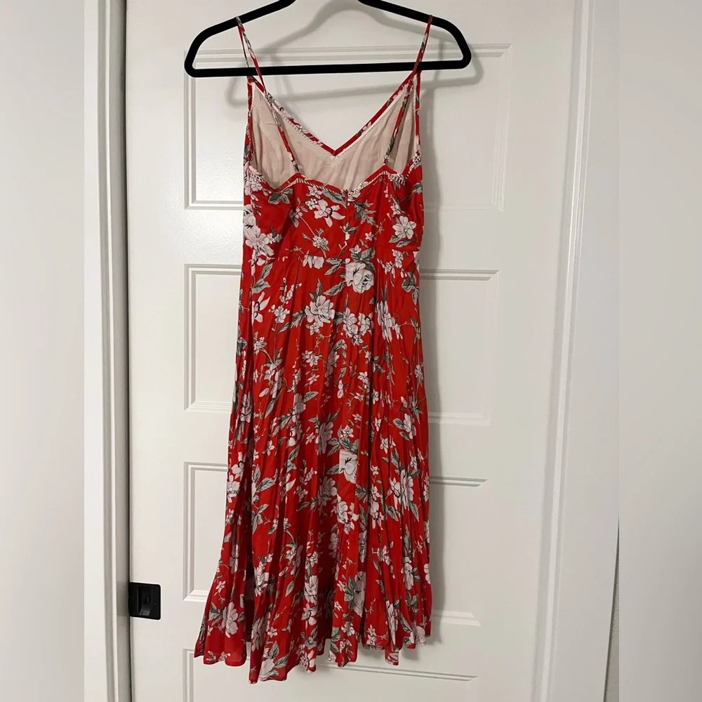 Lulus Red Floral Print Midi Dress - Picture 7 of 7